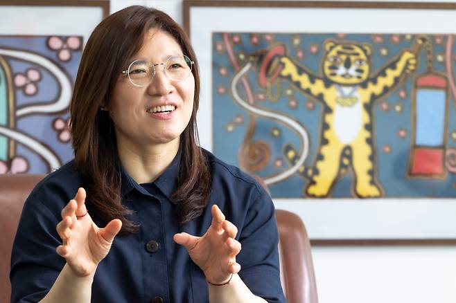 장미란 차관은 “운동할 땐 인내를 배웠는데, 문체부 차관으로 일하면서 협력하고 조율하는 법을 배웠다”며 “생각의 폭과 깊이, 시야가 넓어졌다”고 했다. /이신영 영상미디어 기자