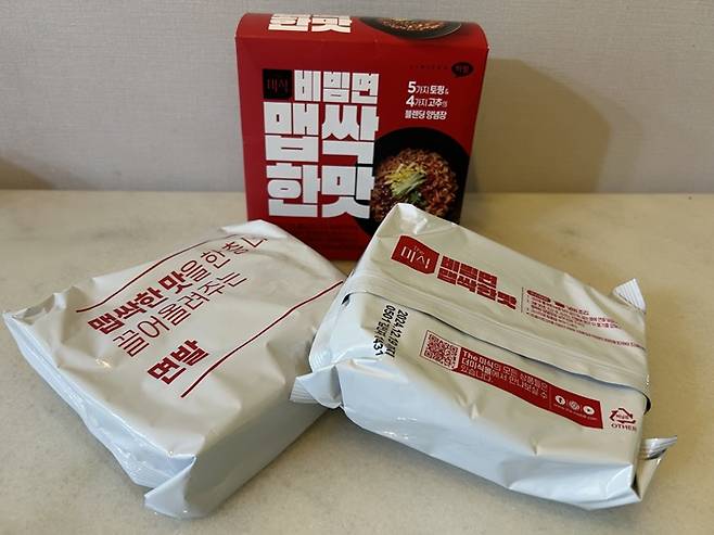 하림산업 더미식비빔면 맵싹한 맛/사진=김아름 기자 armijjang@