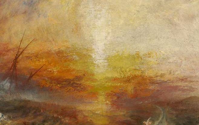 윌리엄 터너, 노예선(일부 확대), 1840, 캔버스에 유채, 90.8x122.6cm, 보스턴 파인 아트 미술관