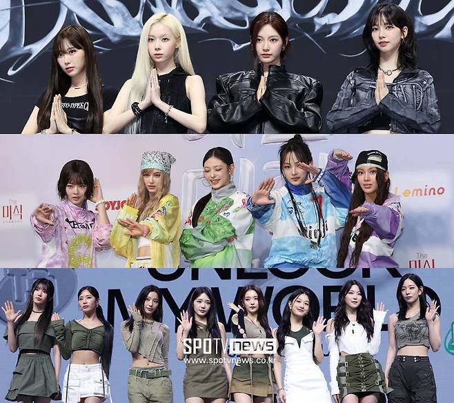 ▲ 에스파, 뉴진스, 프로미스나인(위부터 아래). ⓒ곽혜미 기자