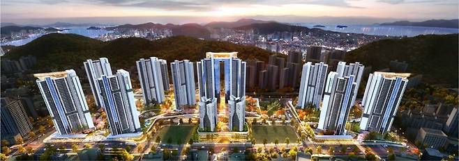 부산 '괴정5구역 재개발' 투시도. /현대건설 제공