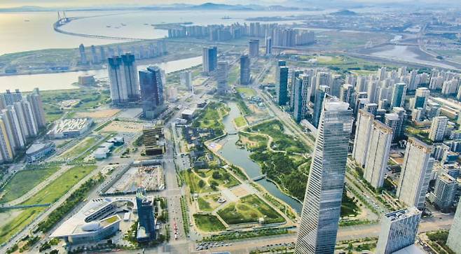 인천경제자유구역의 송도국제도시 전경. 인천경제청 제공