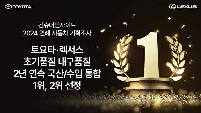 컨슈머인사이트 토요타·렉서스, 초기품질과 내구품질 1위, 2위 선정 (사진=한국토요타자동차)
