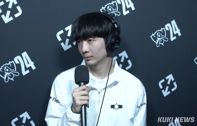 13일 경기 패배 후 스크럼 인터뷰에 임한 ‘루시드’ 최용혁. 사진=김영건 기자