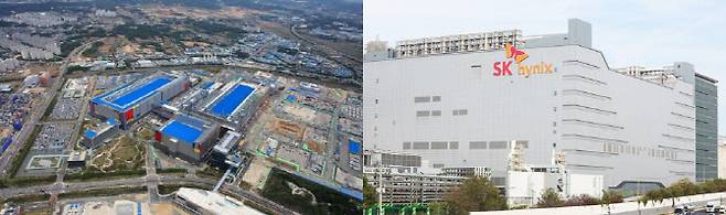 삼성전자 평택 공장과 SK하이닉스 이천 본사. (사진=삼성전자, 연합뉴스)