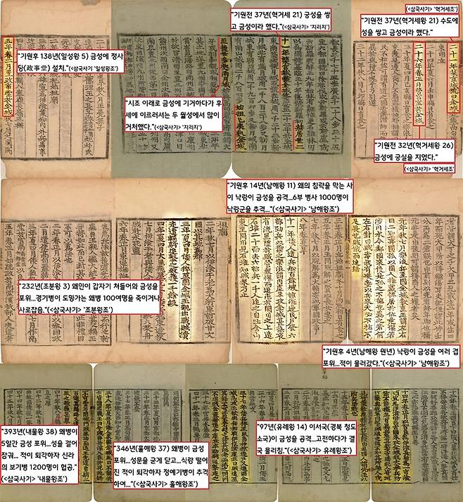 <삼국사기>에는 기원전 37년(혁거세왕 21) 수도에 성을 쌓고 그 이름을 금성이라 했다고 기록했다. 이후 금성을 중심으로 한 전쟁 기사가 봇물을 이룬다.