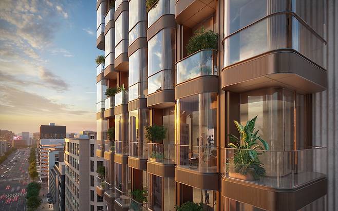 노먼 포스터가 설계한 메이븐 에스테이트 도산의 조감도. THS코리아