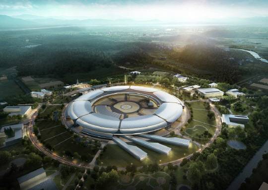 충북 오창에 구축되는 4세대 원형 다목적방사광가속기 조감도.