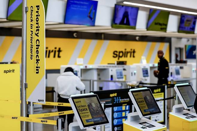 미국 애틀란타국제공항의 스피릿 항공 티켓 카운터 /사진=EPA
