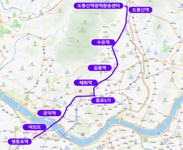 서울 새벽 자율주행버스 A160번 노선도. 서울시 제공