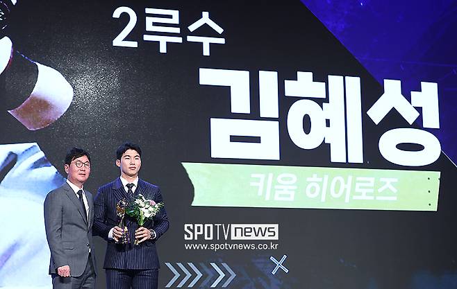 ▲ KBO 수비상 2루수 부문 수상자 김혜성 ⓒ곽혜미 기자