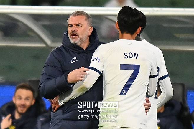 ▲ 엔제 포스테코글루 감독과 손흥민(왼쪽부터).