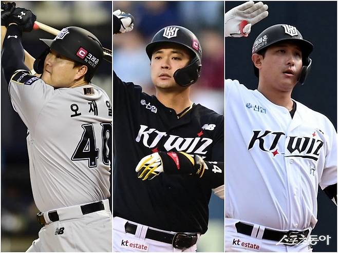 KT 오재일, 문상철, 황재균(왼쪽부터). 스포츠동아DB