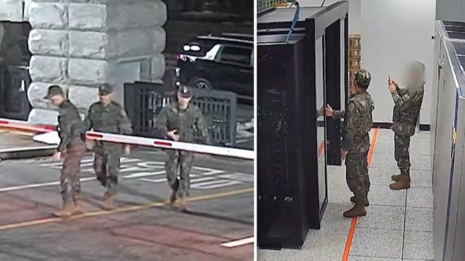 선관위에 투입된 계엄군 모습 2024.12.3