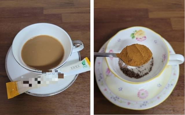 커피믹스와 시나몬가루를 넣은 커피믹스