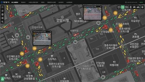 교통분야 디지털트윈을 통한 교통량 및 패턴 분석. 사진=라온로드.