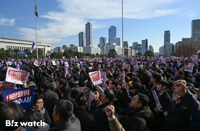 윤석열 대통령 탄핵 집회가 열리고 있는 여의도./사진=이명근 기자 qwe123@
