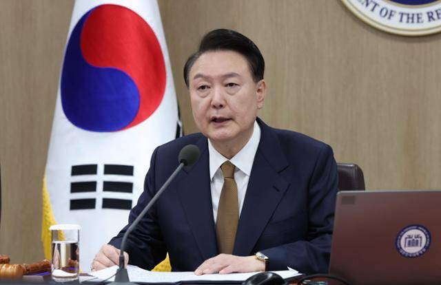 윤석열 대통령이 1월 9일 서울 용산 대통령실 청사에서 열린 2024년도 제3회 국무회의에서 발언하고 있다. 서재훈 기자