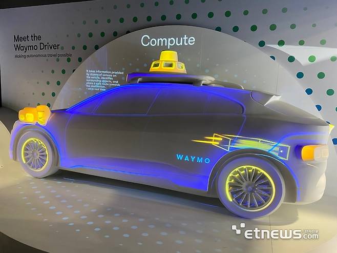 웨이모 자율주행 시스템을 보여주는 전시물. 라스베이거스=정치연 기자