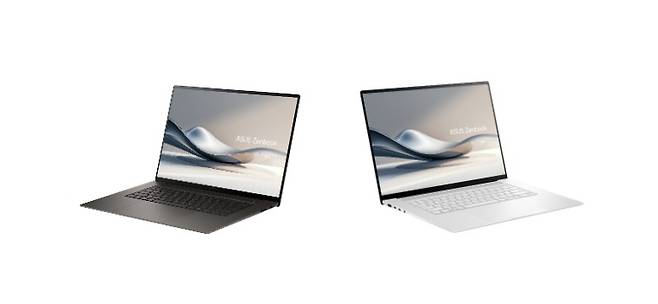 젠북 S16 OLED 수마이아 그레이·젠북 S16 OLED 스칸디나비안 화이트(에이수스 제공)