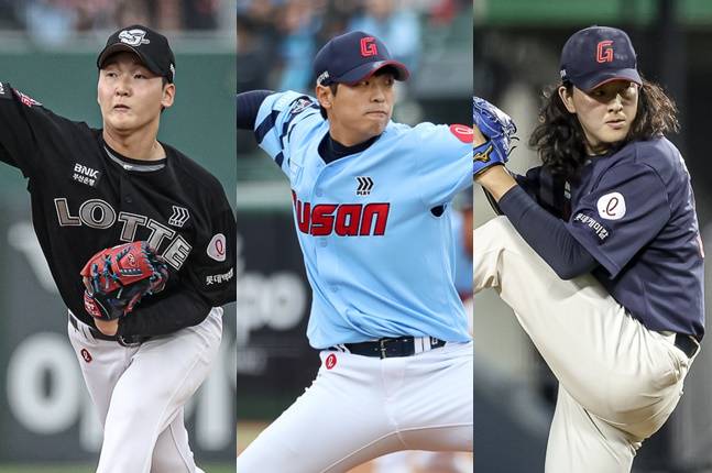 롯데 최준용-구승민-김원중(왼쪽부터). /사진=롯데 자이언츠 제공