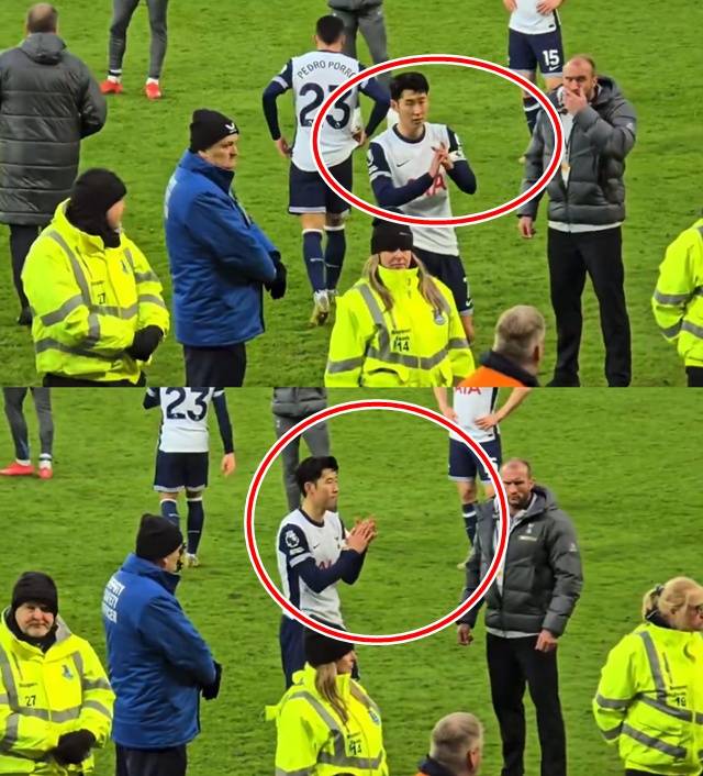 토트넘 팬들에게 사과하는 손흥민(빨간색 원). /사진=더 스퍼스 워치