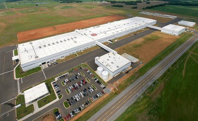 LG전자 테네시 공장 전경. LG전자는 공장 북쪽 부지에 증설 공간을 확보했다.