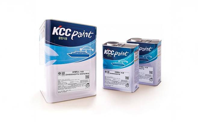 KCC가 HD현대와 공동 개발한 친환경 도료 'EH4600(HS)' 제품 이미지. 사진=KCC