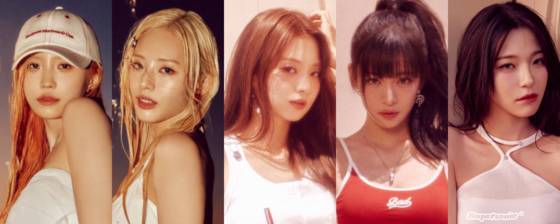 왼쪽부터 송하영 박지원 이나경 이채영 백지헌