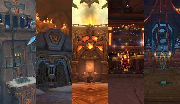 - 내부 전쟁 던전은 '부화장', '잿불맥주 양조장', '어둠불꽃 동굴', '신성한 불꽃의 수도원', '작전명 : 수문'