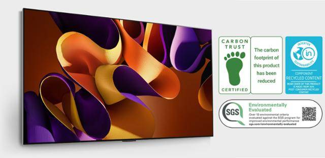 LG 올레드 TV는 LCD TV 대비 플라스틱 사용량을 극적으로 줄였다. 65형 올레드 에보는 같은 크기의 LCD TV보다 플라스틱 사용량이 약 60% 적다. LG전자