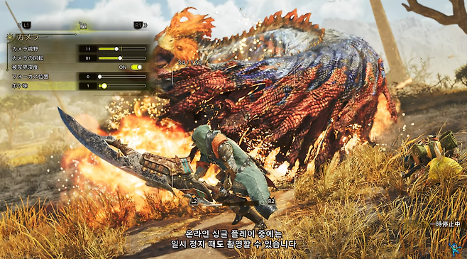 ▲ 포토 모드도 지원, 헌터들이 토벌하는 멋진 장면을 좀 더 쉽고 편하게 남길 수 있다