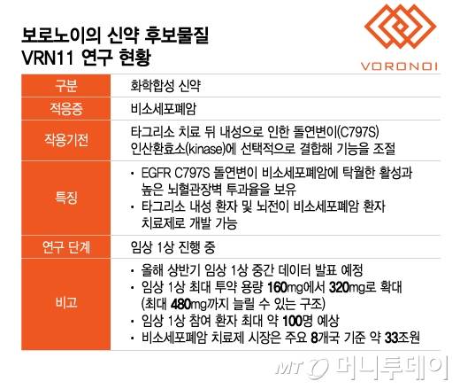 보로노이의 신약 후보물질 VRN11 연구 현황/그래픽=이지혜
