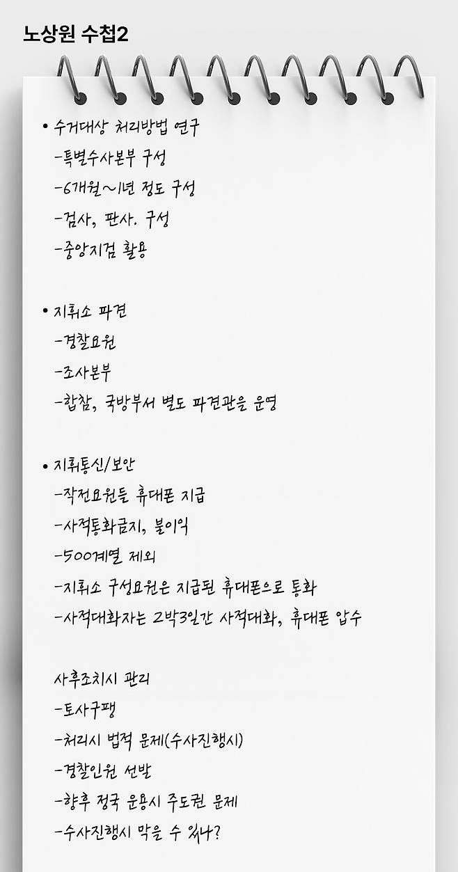 '노상원 수첩'에 적힌 수거대상 처리 방법, 입수한 제보 내용 통해 재구성