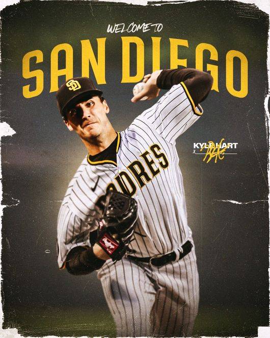 카일 하트와 계약을 알린 샌디에이고 파드리스 SNS