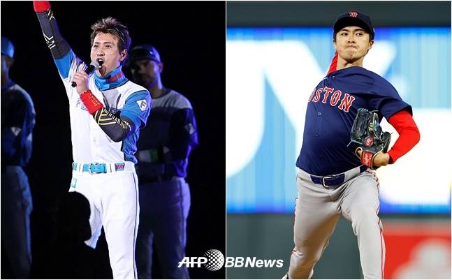 신조 닛폰햄 감독(왼쪽)과 우와사와. /AFPBBNews=뉴스1