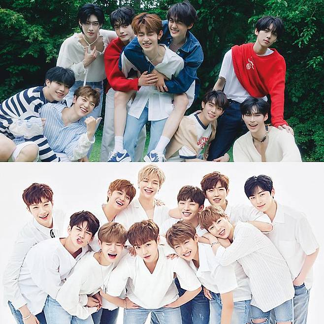위쪽부터 제로베이스원, 워너원. (사진=웨이크원, YMC엔터테인먼트 제공)