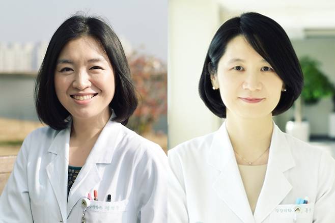 서울아산병원 건강의학과 정영주(왼쪽) 교수와 김홍규 교수.