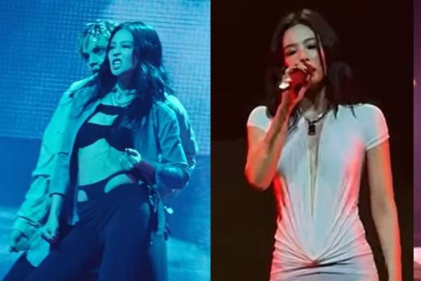 블랙핑크 제니가 솔로 콘서트로 팬들을 만난 가운데 노출 수위가 높은 의상으로 온라인을 발칵 뒤집어놨다. /사진=제니 인스타그램, 유튜브 캡처