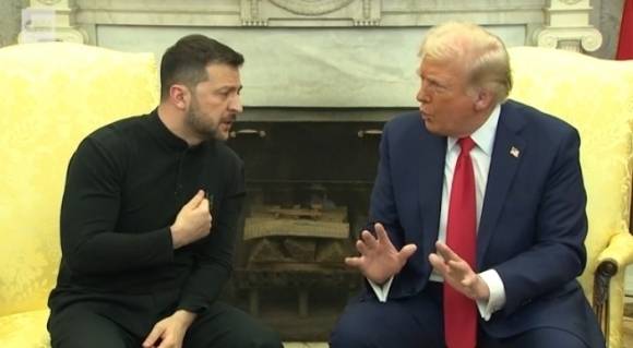 2025년 2월 28일(현지 시간) 미국 백악관에서 열린 정상회담에서 언쟁을 벌이는 젤렌스키 우크라이나 대통령(왼쪽)과 트럼프 미국 대통령(오른쪽). CNN 영상 캡처