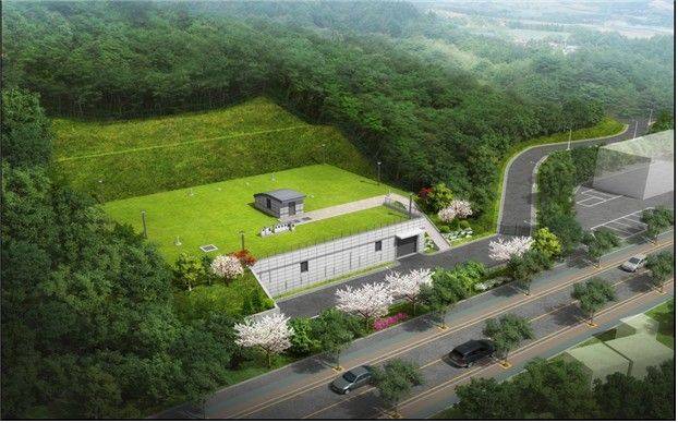 광주광역시가 안정적인 수돗물 공급을 위해 지산배수지(配水池·사진·조감도)를 신설하고 기존 지원배수지 용량을 2배 늘린다. 광주광역시 제공