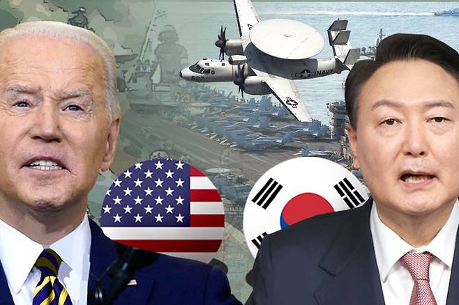 조 바이든 전 미국 대통령과 윤석열 대통령. 조 바이든 전 미국 행정부가 지난 1월 한국을 민감국가로 지정한 사실이 뒤늦게 알려지면서 파문이 커지고 있다.