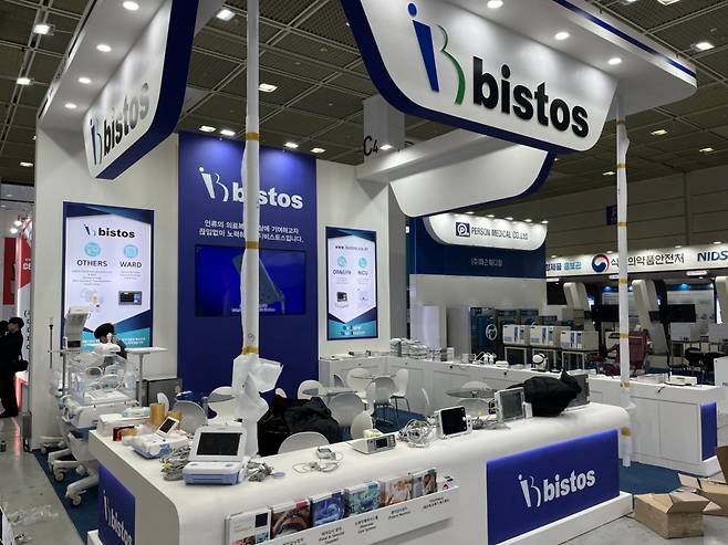코엑스에서 열리는 '국제 의료기기 병원설비 전시회'(KIMES)에 마련된 비스토스 부스 /사진제공=비스토스