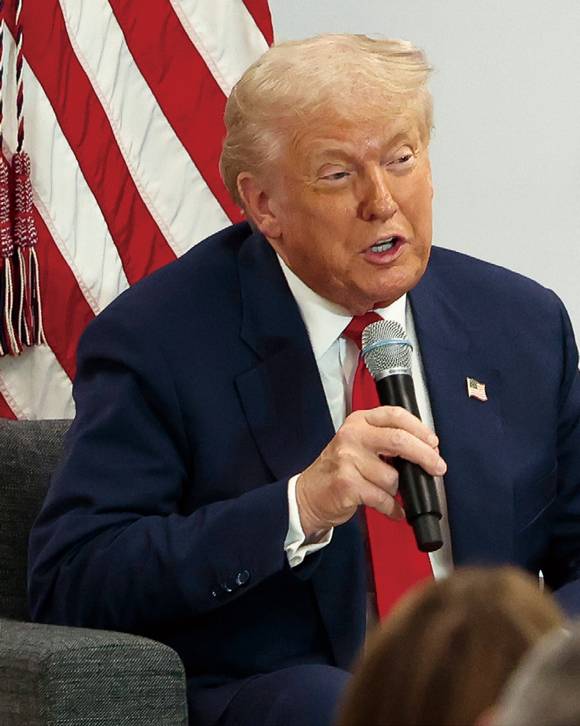 3월11일 도널드 트럼프 대통령이 워싱턴에서 열린 비즈니스 라운드테이블 분기 회의에서 연설하고 있다. ⓒAP 연합