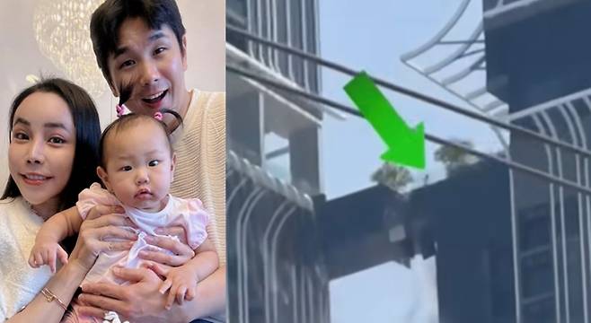 미얀마 강진 당시 태국 초고층 빌딩에 끊어지는 다리를 뛰어넘은 한국인 남성이 화제다./사진=바오유리 인스타그램, 태국 태국 타이라스TV 방송 캡처