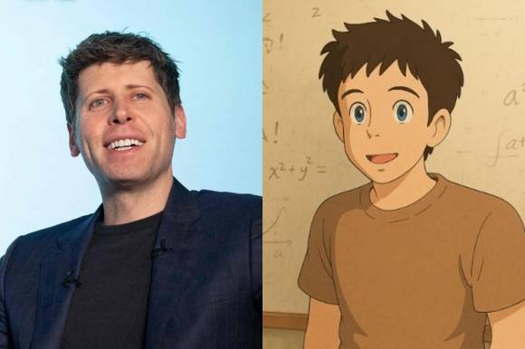 오픈AI 창업자 샘 올트먼이 챗GPT 이미지 생성 기능을 이용해 만든 프로필 사진(오른쪽). AFP 연합뉴스·샘 올트먼 엑스(X)