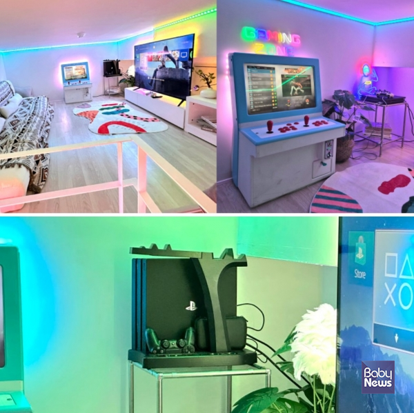 수원영통 오징어 게임 테마 파티룸 목 층다락에서도 오락과 쉼터 제공. ⓒ모두의 게임