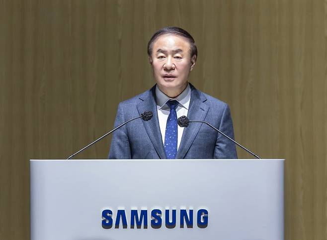 삼성전자 디바이스솔루션(DS)부문장 전영현 부회장이 지난 3월 19일 경기 수원컨벤션센터에서 열린 정기 주주총회에서 발언하고 있다. 삼성전자 제공