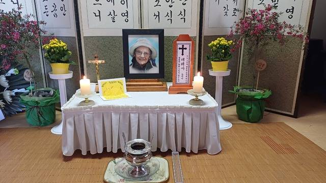 평화의 모후원 영안실에 노에미 데레사 수녀의 빈소가 차려져 있다. 정자연기자
