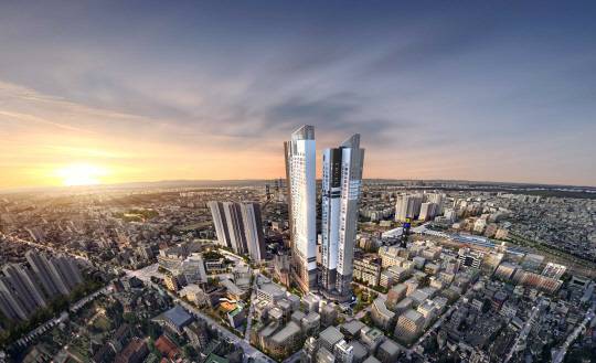 트루엘 시그니처 천안역 항공조감도